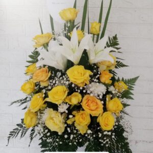 Bunga meja cantik kuning putih untuk dekorasi ruangan