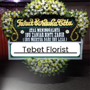 Bunga papan duka cita desain sopan dan tenang